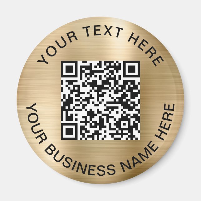 QR Code Promotional Gold Magnet (Front)