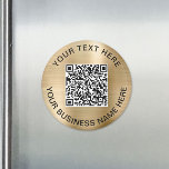 QR Code Promotional Gold Magnet<br><div class="desc">Simple promotional magnet for your business or organisation with a brushed gold faux metallic background. Add your QR code or logo and two lines of text,  such as your company name,  slogan,  thank you,  or leave blank.</div>