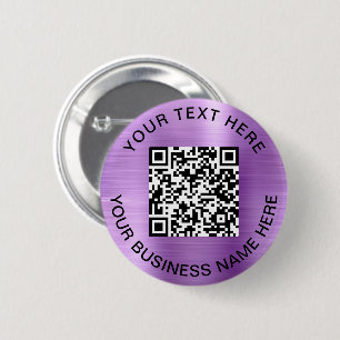 QR Code Promotional Purple 6 Cm Round Badge