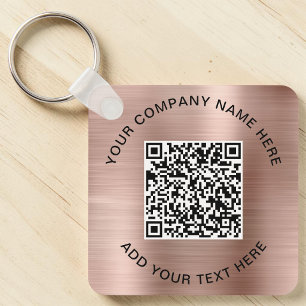 QR Code Promotional Rose Gold Key Ring