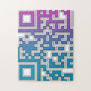 QR Code - Purple Blue Jigsaw Puzzle