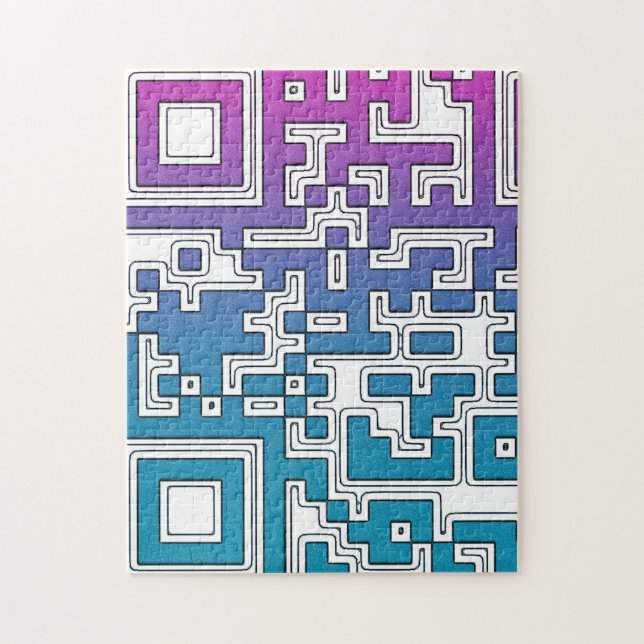 QR Code - Purple Blue Jigsaw Puzzle (Vertical)
