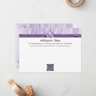 QR Code Purple Silk & Foil Business Card