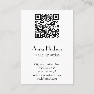 QR Code (Quick Response Code) - Black White Business Card