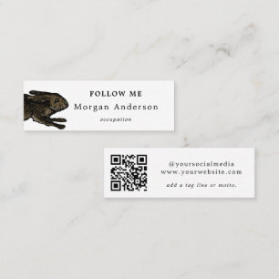 QR Code Rabbit Social Media Mini Business Card