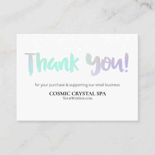 *~* QR code RAINBOW - THANK YOU LOGO AP8 Review Enclosure Card (Front)