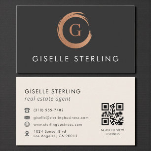 QR Code Real Estate Agent Minimalist Business Card