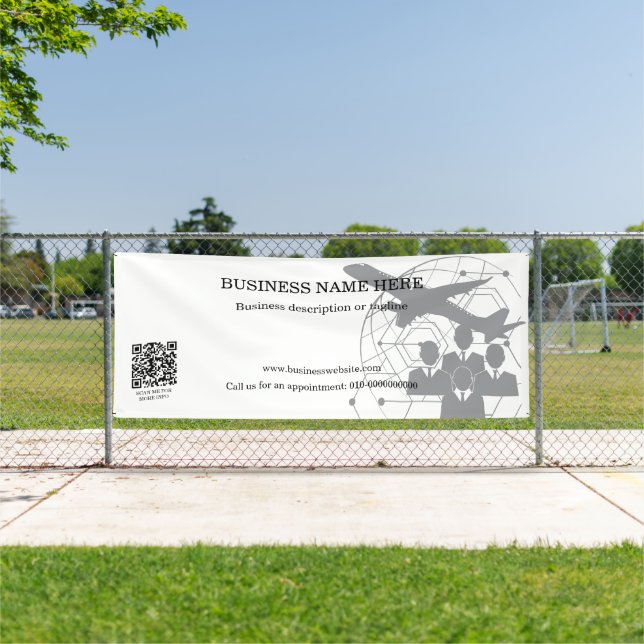 QR Code Rectangle Business Store Indoor Outdoor Banner (Insitu)