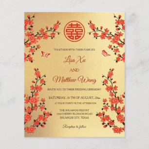QR Code Red Cherry Blossom   Chinese Wedding
