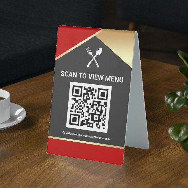 QR Code Red Gold Digital Menu for Restaurants (Creator Uploaded)