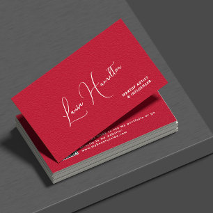 QR code red modern beauty influencer  Business Card