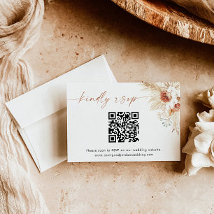 QR Code Response Card Boho Wedding RSVP Card