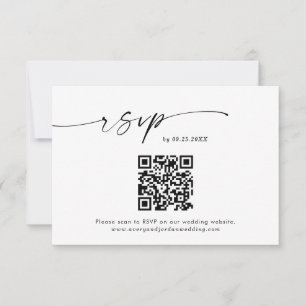 QR Code Response Card   Minimalist Wedding RSVP