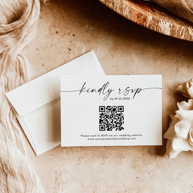 QR Code Response Card | Minimalist Wedding RSVP (Creator Uploaded)