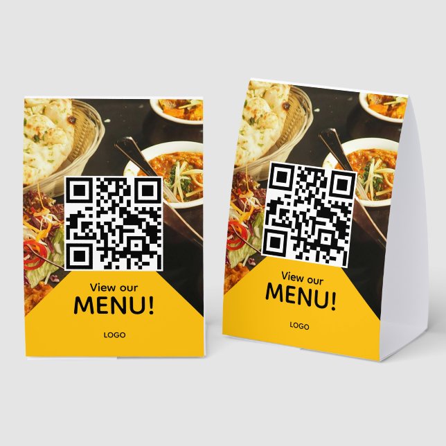 qr code restaurant bar menu photo (Front/Back)