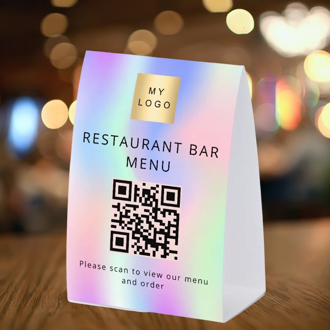 QR code restaurant cafe bar scan menu holographic (Creator Uploaded)