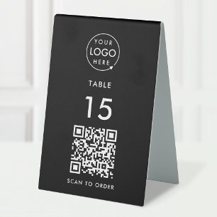 QR Code Restaurant Table Number Scan Order Black