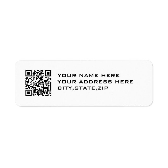 QR CODE RETURN ADDRESS LABEL (Front)