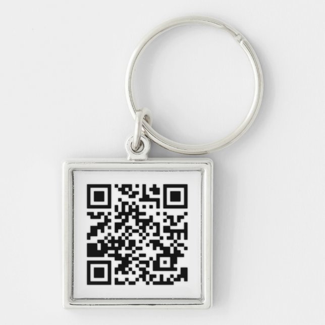 Qr Code RickRoll Gif Key Ring (Front)