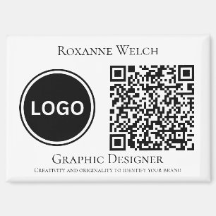 QR code Round Logo Business Company Large Magnet