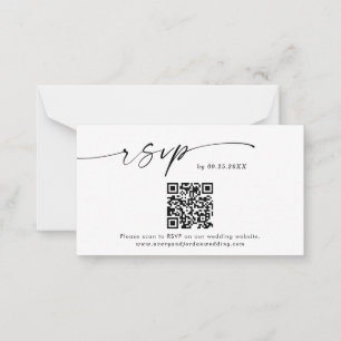 QR Code RSVP Card   Modern Minimalist Wedding RSVP