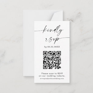 QR Code RSVP Card   Modern Minimalist Wedding RSVP