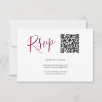 QR code RSVP Cards Burgundy
