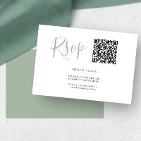 QR code RSVP Cards Sage Green