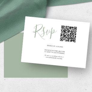 QR code RSVP Cards Sage Green