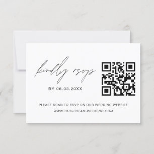 QR Code RSVP Minimalist Wedding Website Elegant