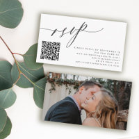 QR code RSVP modern photo wedding website