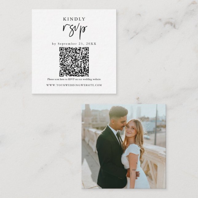 QR code RSVP Modern Wedding Insert (Front/Back)