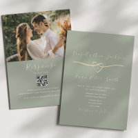 QR Code RSVP Sage Green Wedding