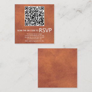QR code RSVP stained terracotta wedding Enclosure Card