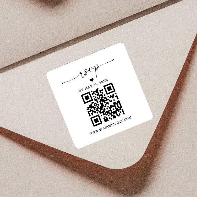 QR Code RSVP Sticker | Square Return Label  (Creator Uploaded)