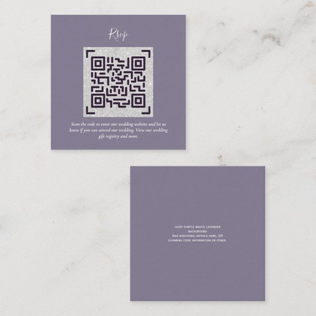 QR CODE RSVP Wedding Details Accommodation Gifts Enclosure Card (Front/Back)