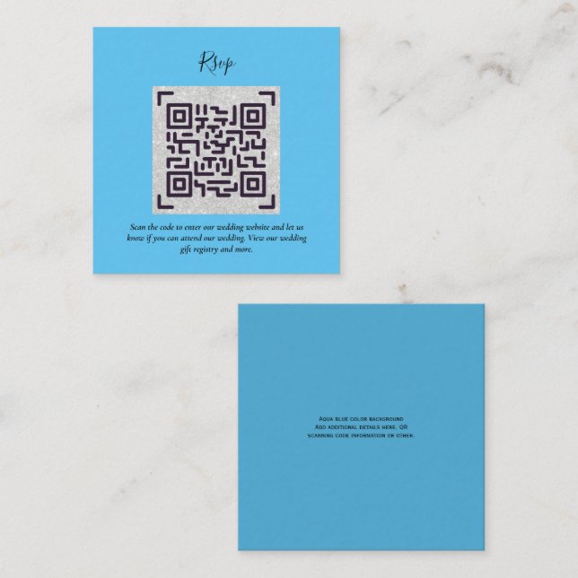 QR CODE RSVP Wedding Details Accommodation Gifts Enclosure Card (Front/Back)