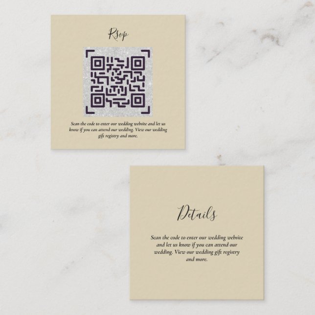 QR CODE RSVP Wedding Details Accommodation Gifts Enclosure Card (Front/Back)