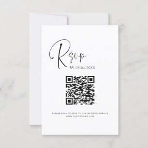 QR Code RSVP Wedding Website Elegant Card