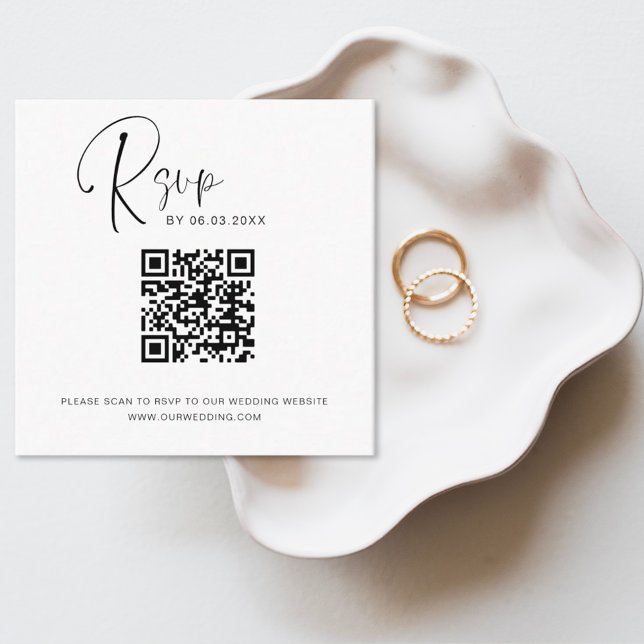QR Code RSVP Wedding Website Elegant Enclosure Car (Creator Uploaded)