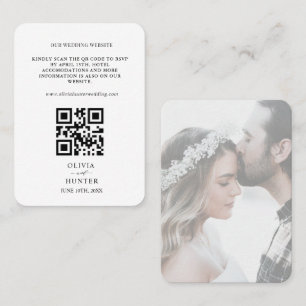 QR Code RSVP Wedding Website Enclosure Card