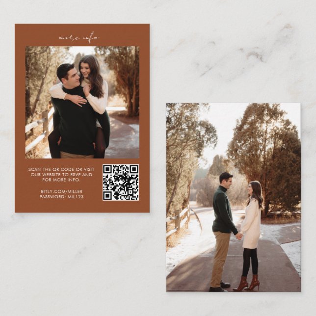 QR Code RSVP Wedding Website Enclosure Card (Front/Back)
