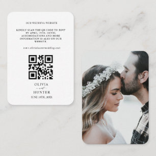 QR Code RSVP Wedding Website Enclosure Card