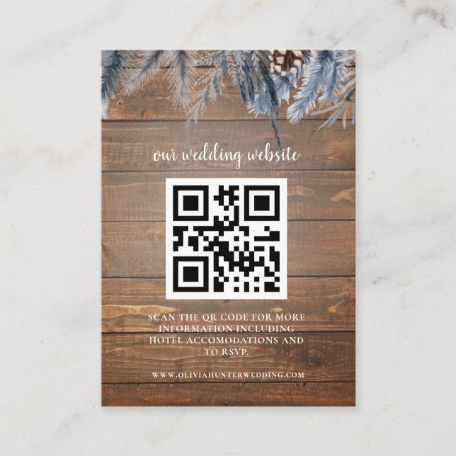 QR Code RSVP Wedding Website Enclosure Card (Front)