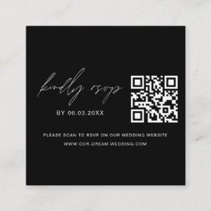 QR Code RSVP Wedding Website Minimalist Enclosure Card
