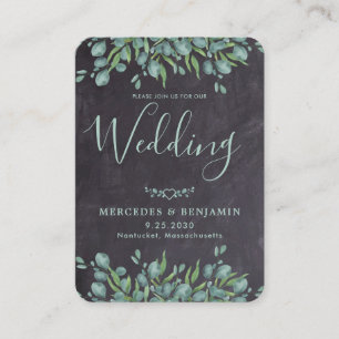 QR Code Rustic Eucalyptus Wedding Invitation