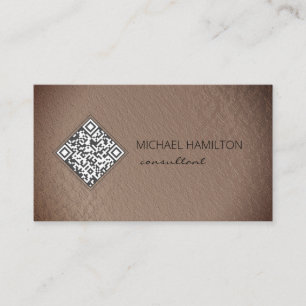 QR Code Rustic Foil Profile Business Card