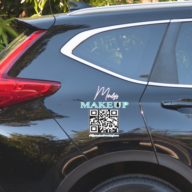 QR Code Salon Business Name Car Decal (Car Side)