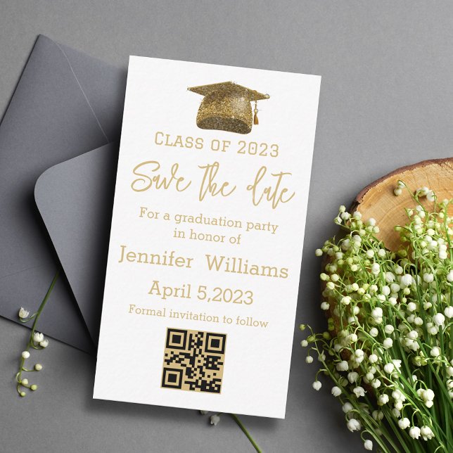 qr code save the date graduation Announcement (Creator Uploaded)
