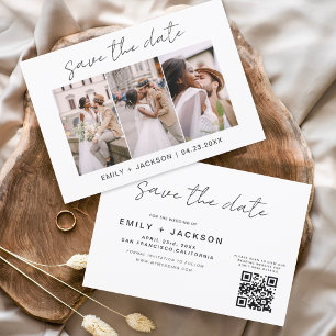 QR Code - Save the Date Modern 3 Photo Elegant